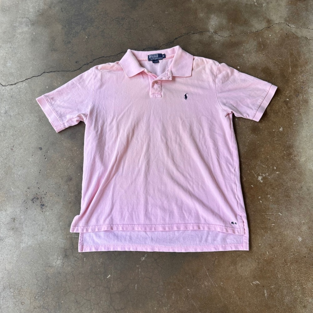 Polo Ralph Lauren Polo Shirt Mens M Pink Good Short Sleeve Pique Cotton RL 07